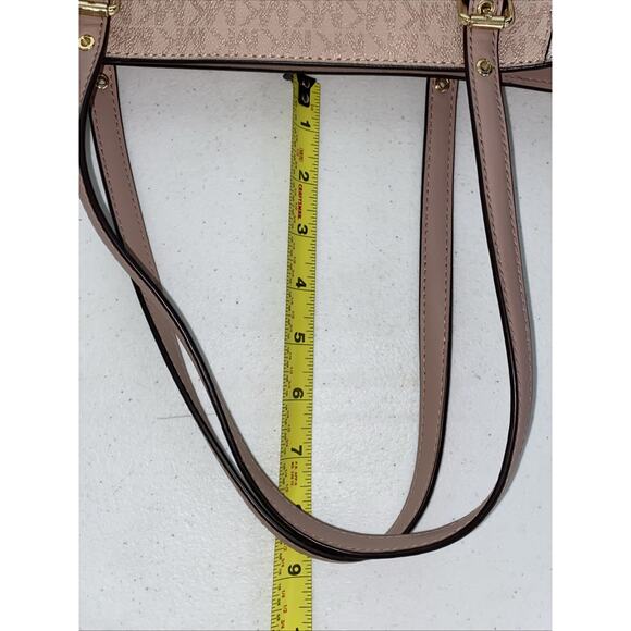 Michael Kors Voyager Tote Signature MK Logo Large Shoulder Bag Purse Rose Gold - Picture 14 of 14